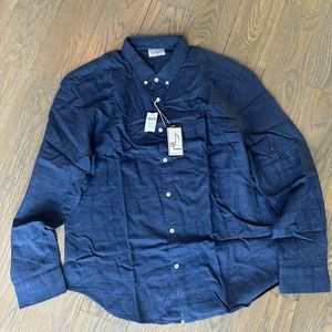 NWT Navy XL Stitch Note Button Down
